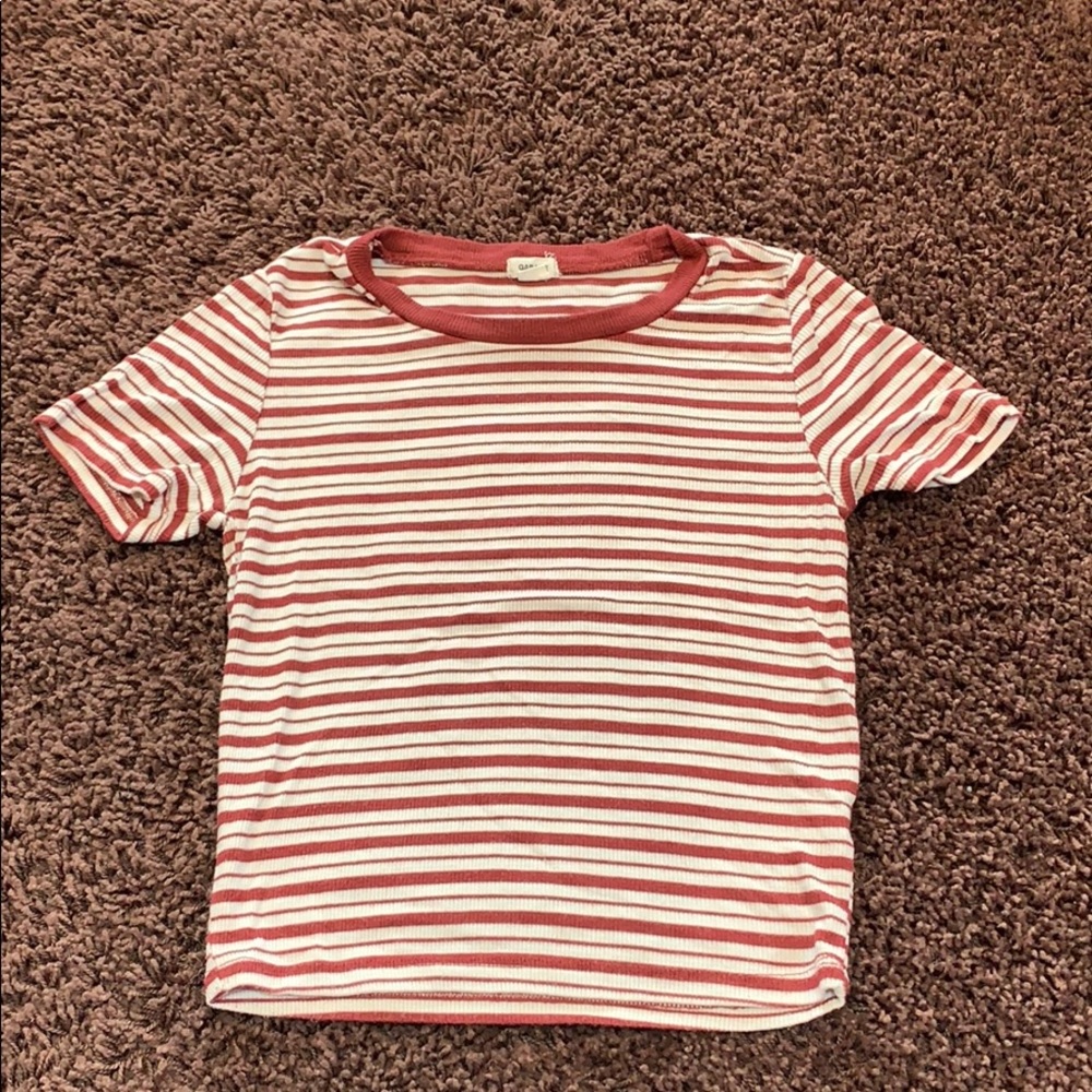 Striped maroon shirt
